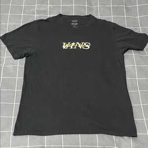 Vans Black Tee with Yellow Logo